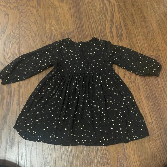 2T H&M Black Starry Night Dress & Tights Outfit, 2 Piece, Long Sleeve - Picture 2 of 6
